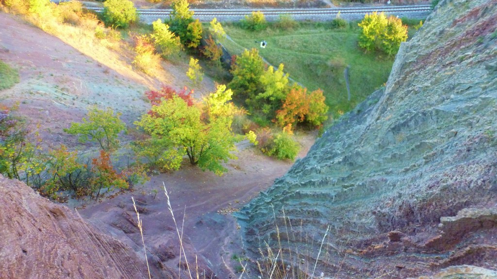 The red rock from the ancient volcano's mouth.